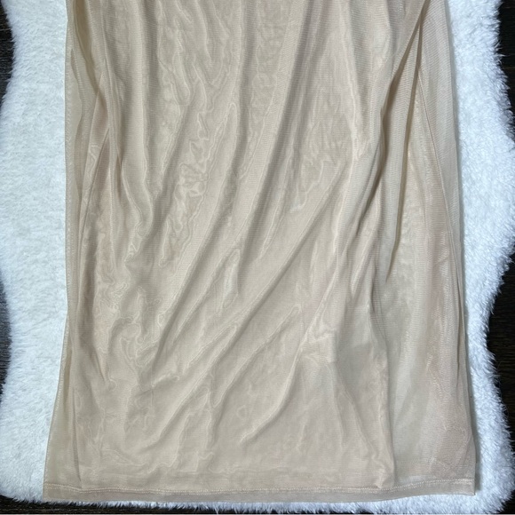 Forever 21 Tan Multilayer Mesh Shirt and Slip Dress Small - Picture 4 of 10